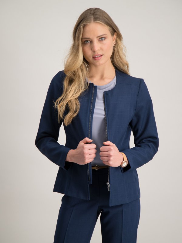 Casual Jacket, Bardot, Denim: Long sleeve jacket with zip front, unlined