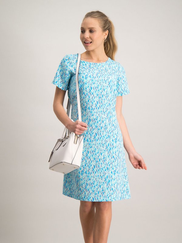 Dresses, Ciara , Leaves: Classic short sleeved , unlined shift dress.


