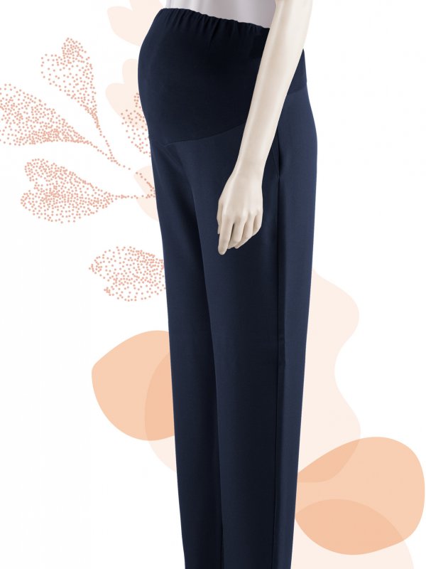 Maternity, Madelyn , Nautical Navy Contr. Blk: Our office friendly maternity , pull on comfortable stretch knit belly 