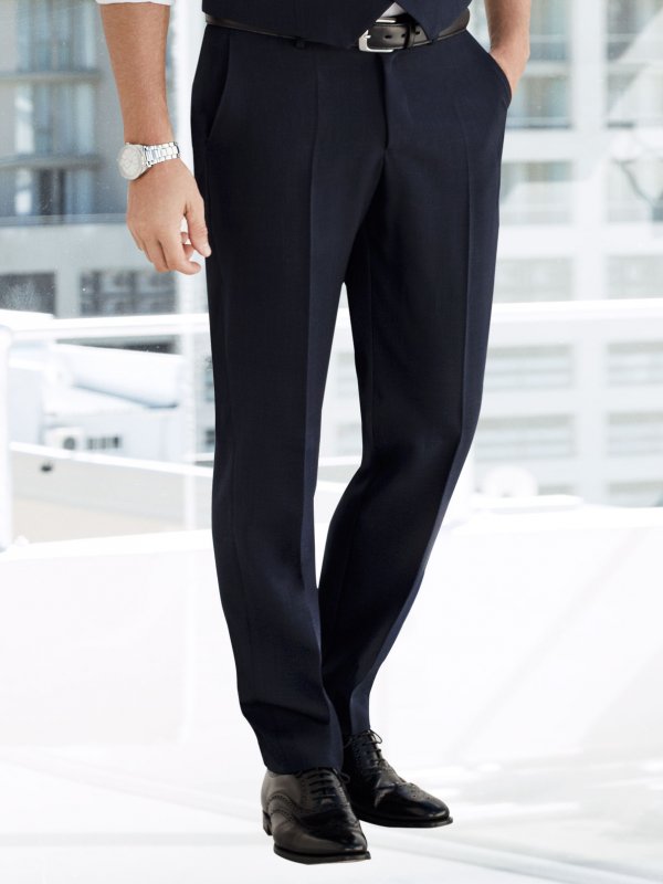 Pants, Paul, Nautical Navy : Regular Fit Men's pants with a flat front.