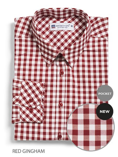 Shirts, Stuart, Red Gingham: Classic Fit, long sleeve shirt with front pocket details.
Approx. 75cm centre back length on a medium