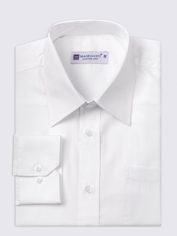 Shirts, Stuart, Plain White: Classic Fit, long sleeve shirt with front pocket details.
Approx. 75cm centre back length on a medium