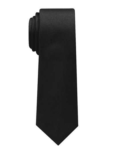 Accessories, Ties, Black : 100% Polyester tie with adjustable neck strap, 7cm slim tie