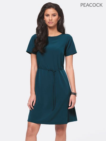 Dresses, Ciara , Peacock: Classic short sleeved , unlined shift dress.


