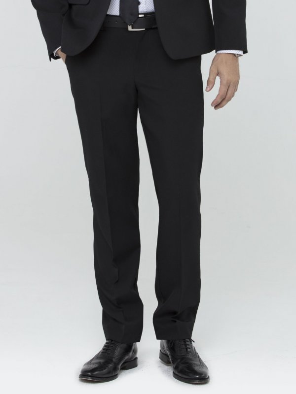 Pants, Mark, Granite Black: Men's pants with front pleats and back pocket. 
Approx. 84cm inside length.